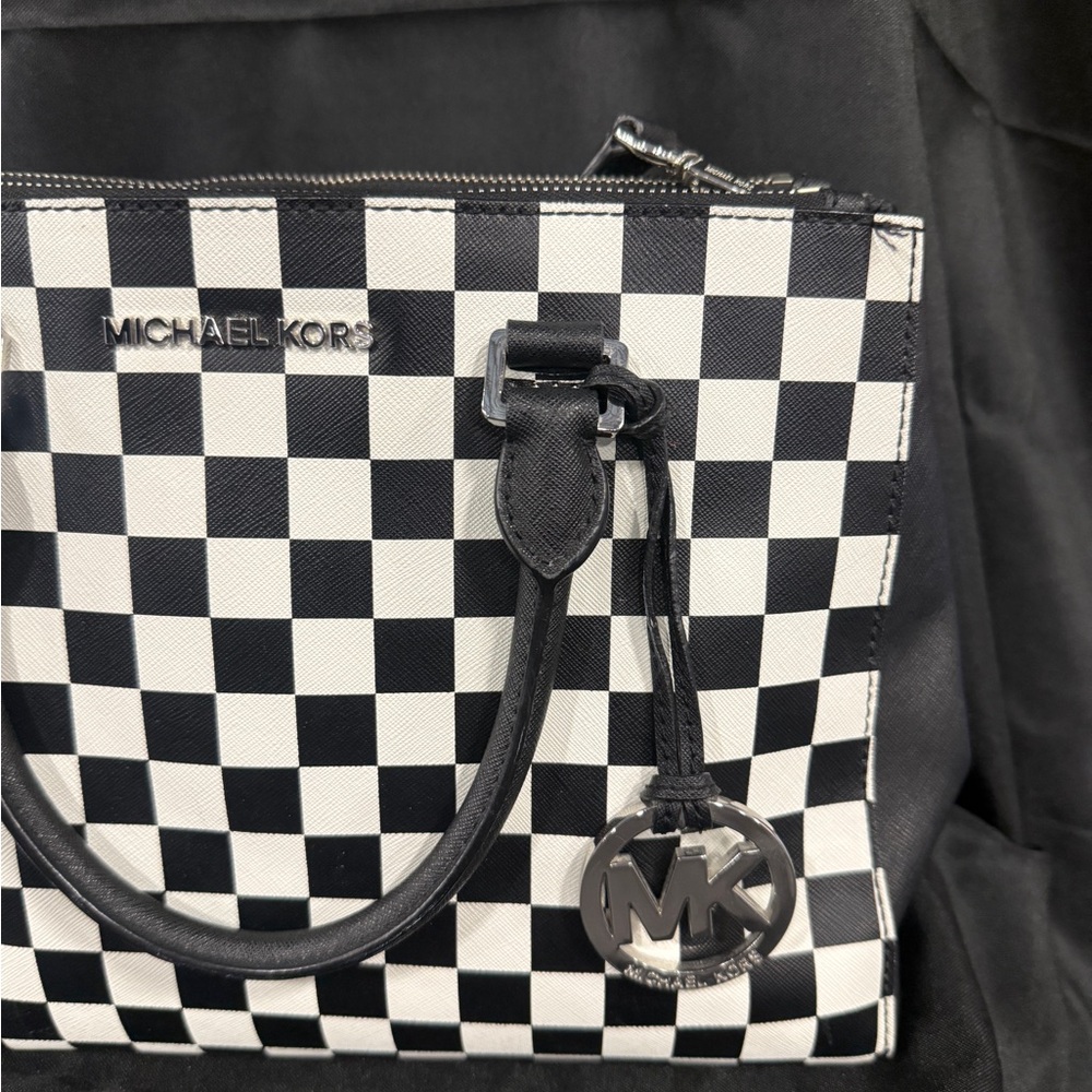 Michael Kors Monochrome Checkered Satchel - Picture 2 of 7